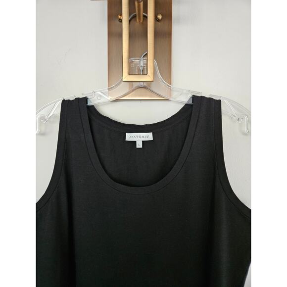 Anatomie Women's Black Pima Cotton Scoop Neck Tank Top Size Large - Picture 2 of 8
